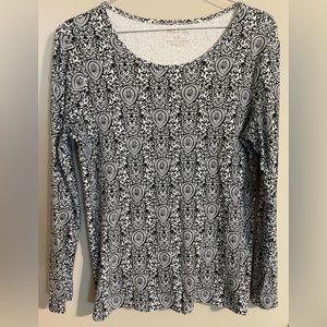 White Stag Black & White Design Long Sleeve Top